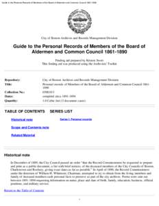 Guide to the Personal Records of Members of the Board of Aldermen and Common Council[removed]