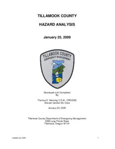 Meteorology / Hazard analysis / Safety / Occupational safety and health / Hazard / Social vulnerability / Tillamook /  Oregon / Natural hazard / Nestucca River / Management / Risk / Emergency management