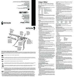 Integra, the Integra logo, Miltex and N-Tralig are registered trademarks of Integra LifeSciences Corporation or its subsidiaries in the United States and/or other countries. © 2014 Integra LifeSciences Corporation. All 