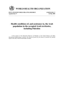WORLD HEALTH ORGANIZATION FIFTY-FOURTH WORLD HEALTH ASSEMBLY Agenda item 17 A54/INF.DOC[removed]May 2001