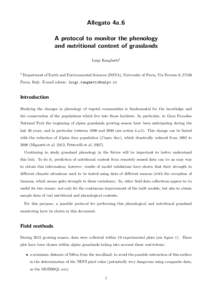 Allegato 4a 6 A protocol to monitor the phenology and nutritional content of grasslands Luigi Ranghetti1  1