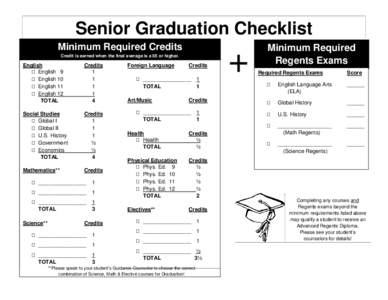 Education in New York / New York State Education Department / Regents Examinations / Eastridge High School / High school diploma