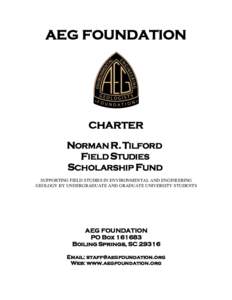 AEG FOUNDATION  CHARTER NORMAN R. TILFORD FIELD STUDIES SCHOLARSHIP FUND