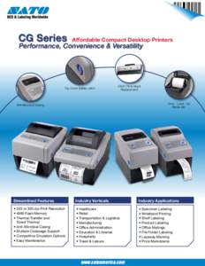 CG Series  Affordable Compact Desktop Printers Performance, Convenience & Versatility