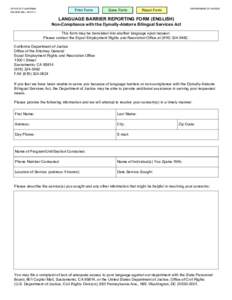 JUS 8864, Language Barrier Reporting Form (English)