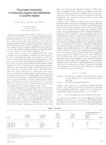 Pore-water chemistry of Holocene organic-rich sediments in Granite Harbor PAUL A. BAKER AND ROBERT B. DUNBAR* Department of Geology Duke University