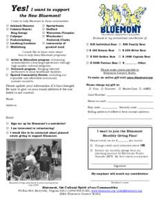 Yes!  I want to support the New Bluemont!  I want to help Bluemont in these communities:
