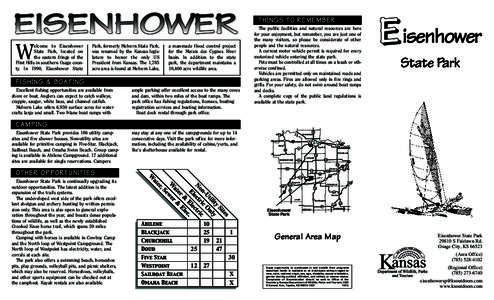 EISENHOWER W elcome to Eisenhower State Park, located on the eastern fringe of the