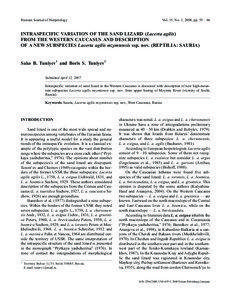 Russian Journal of Herpetology  Vol. 15, No. 1, 2008, pp. 55 – 66
