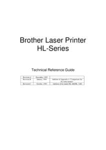 Brother Laser Printer HL-Series Technical Reference Guide Revision A Revision B