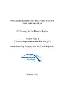 PROGRESS REPORT ON THE FIRST YEAR’S IMPLEMENTATION EU Strategy for the Danube Region  Priority Area 2