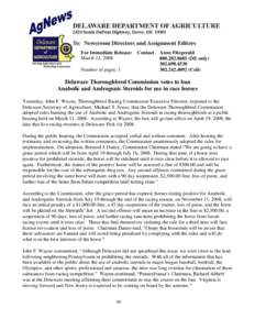 For Immediate Release: March 12, 2008 Number of pages: 1 Contact