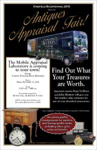 Kingfield Bicentennial 2016 Presents The Mobile Appraisal Laboratory is coming to your town!