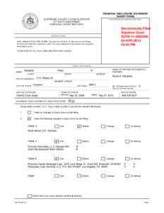 FINANCIAL DISCLOSURE STATEMENT (SHORT FORM) SUPREME COURT CLERK’S OFFICE T H IS S P A C E FO R O FFIC E U S E O N LY