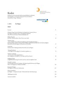 1.  Kodex Jahrbuch der Internationalen Buchwissenschaftlichen Gesellschaft Herausgegeben von Christine Haug und Vincent Kaufmann Harrassowitz Verlag · Wiesbaden