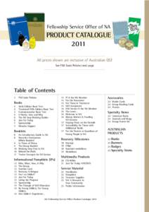 Fellowship Service Office of NA[removed]PRODUCT CATALOGUE