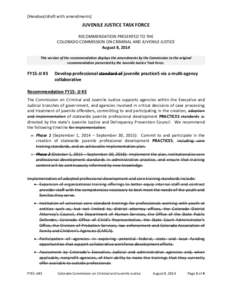 CCJJ: Juvenile Justice Task Force: Rec. FY15-JJ#3 Handout (August 8, 2014)