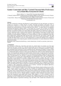 Developing Country Studies ISSN 2224-607X (Paper) ISSNOnline) Vol.4, No.15, 2014 www.iiste.org