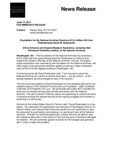 David Rubenstein / Year of birth missing / Magna Carta / Humanities / United States / National Archives Building / United States Declaration of Independence / Charters of Freedom / United States Constitution / American Enlightenment / James Madison / Washington /  D.C.