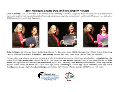 Congratulations to These Outstanding Educators