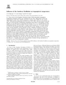 Climate history / Climate forcing / Tropical meteorology / Physical oceanography / El Niño-Southern Oscillation / Global climate model / Global warming / Climate change / Teleconnection / Atmospheric sciences / Meteorology / Climatology