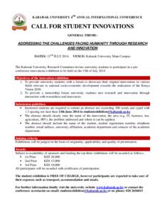 Publishing / Structure / Science / Kabarak University / Nakuru / Innovations