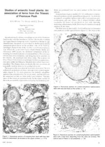 Studies of antarctic fossil plants: An association of ferns from the Triassic of Fremouw Peak M.A. MILLAY, T.N. TAYLOR, and E.L. TAYLOR Department of Botany