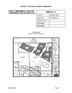 REPORT TO CALGARY PLANNING COMMISSION  POLICY AMENDMENT, LAND USE