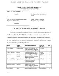 Case 1:99-cvEGS Document 712 FiledPage 1 of 3  IN THE UNITED STATES DISTRICT COURT FOR THE DISTRICT OF COLUMBIA MARILYN KEEPSEAGLE, et al., Plaintiffs,