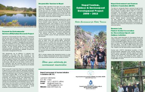 Environment / Tourism / Panauti / Shivapuri Nagarjun National Park / Kathmandu / Dhulikhel / Chisapani / Budhanilkantha School / Responsible Tourism / Newar / Types of tourism / Geography of Nepal