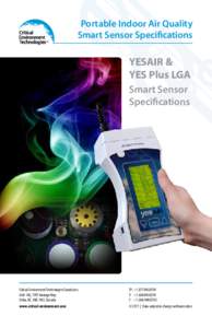 Portable Indoor Air Quality Smart Sensor Specifications YESAIR & YES Plus LGA Smart Sensor