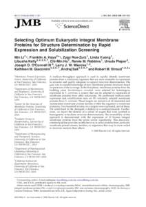 Selecting Optimum Eukaryotic Integral Membrane Proteins for Structure Determination by Rapid Expression and Solubilization Screening