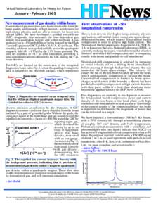 Virtual National Laboratory for Heavy Ion Fusion  January - February 2005 HIFNews LBNL-PUB