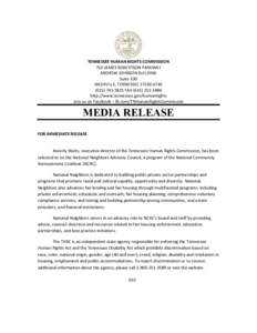   TENNESSEE	
  HUMAN	
  RIGHTS	
  COMMISSION	
   710	
  JAMES	
  ROBERTSON	
  PARKWAY	
   ANDREW	
  JOHNSON	
  BUILDING	
   Suite	
  100	
   NASHVILLE,	
  TENNESSEE	
  37243-­‐0745	
  