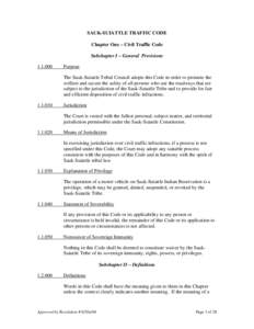 Chapter One – Civil Traffic Code