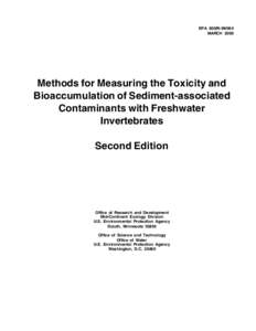 EPA 600/R[removed]MARCH 2000 Methods for Measuring the Toxicity and Bioaccumulation of Sediment-associated Contaminants with Freshwater