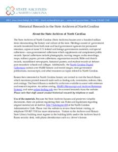 National Archives and Records Administration / Archive / North Carolina / State Library of North Carolina / Official Records of the American Civil War / Southern United States / Historical documents / The National Archives