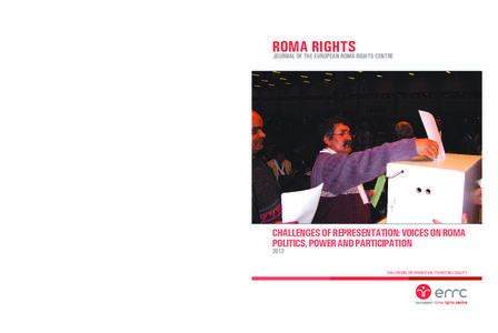 ERRC	  Roma Rights Journal of the European Roma Rights Centre