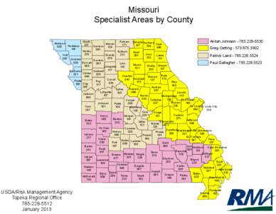 Missouri Specialist Areas by County Atchison 005 Holt 087
