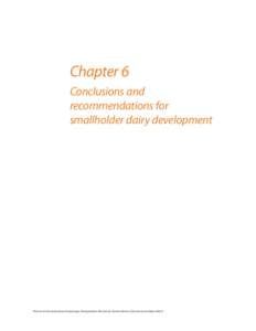 Chapter 6 Conclusions and recommendations for smallholder dairy development  Pictures on this and previous double page: Transportation (Pictures by: Torsten Hemme, Otto Garcia and Katja Seifert)