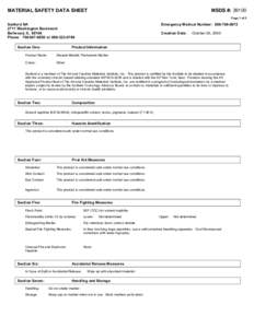 MSDS #: [removed]MATERIAL SAFETY DATA SHEET Page 1 of 2
