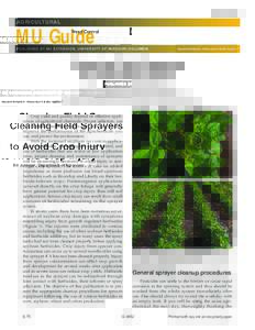 Weed Control AGRICULTURAL MU Guide PUBLISHED BY MU EXTENSION, UNIVERSITY OF MISSOURI-COLUMBIA