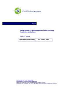 Report  Programme of Measurement of Non-Ionising Radiation emissions 0414R - Dalkey Site Measurement Date: