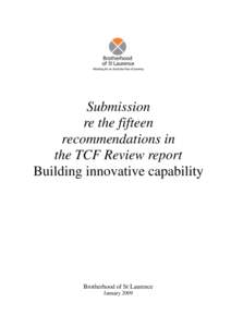 BSL submission re the 15 recommendations in the TCF Review report