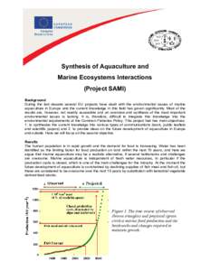 Presentation of the SAMI project – a SSA project: Synthesis of Aquaculture and Marine Ecosystems Interactions