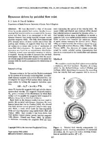 Magnetohydrodynamics / Magnetism / Plasma physics / Hydrodynamical helicity / Dynamo theory / Helicity / Magnetic field / Antidynamo theorem / Zonal and meridional / Physics / Electromagnetism / Geomagnetism