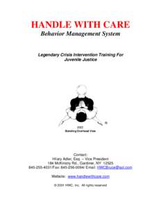HANDLE WITH CARE Behavior Management System Legendary Crisis Intervention Training For Juvenile Justice