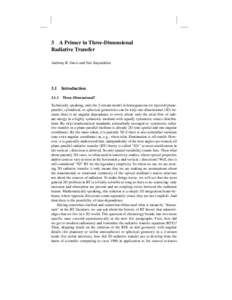 3 A Primer in Three-Dimensional Radiative Transfer Anthony B. Davis and Yuri Knyazikhin 3.1 Introduction[removed]Three-Dimensional?