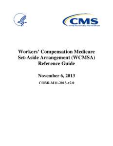 Workers’ Compensation Medicare Set-Aside Arrangement (WCMSA) Reference Guide November 6, 2013 COBR-M11-2013-v2.0