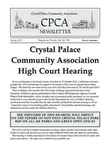 Crystal Palace Community Association  CPCA